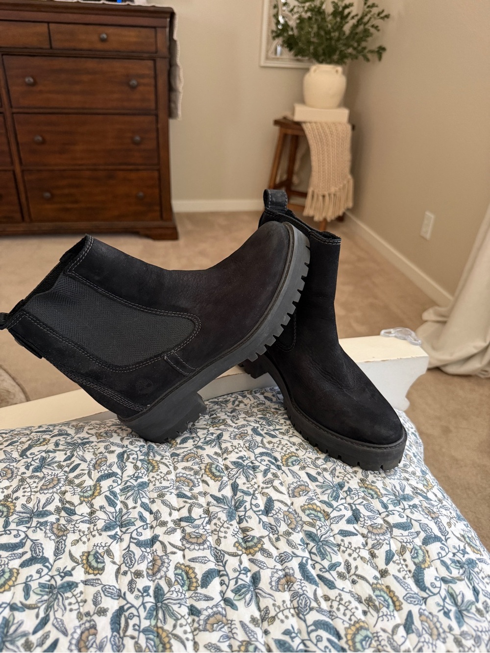 Timberland Black Chelsea Lug Sole Ankle Boots